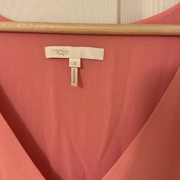 Maje Lace-trimmed pleated striped crepe midi dress size 3 (large) - Picture 8 of 12